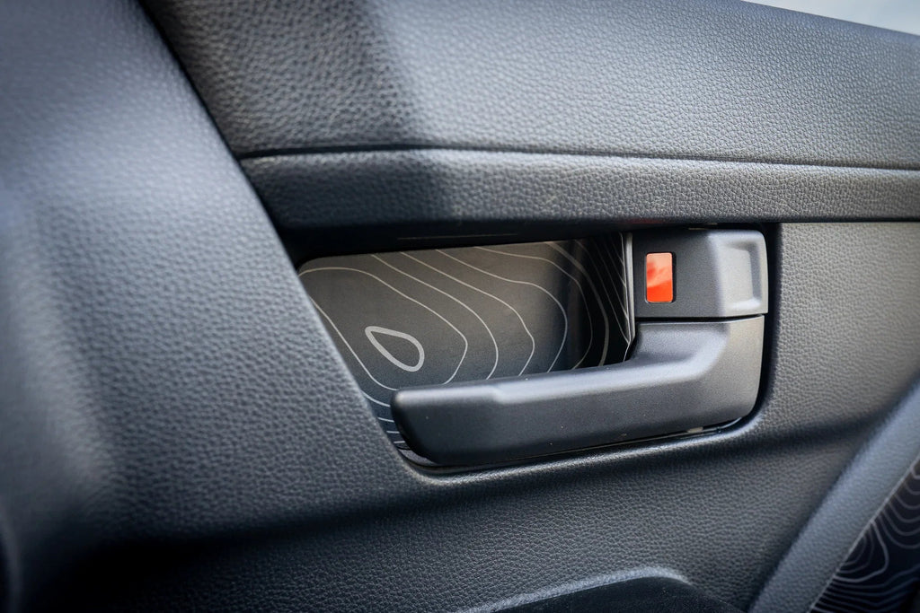 Topographic Inner Door Cup Overlays - 2024+ Tacoma / 2025+ 4Runner StickerFab