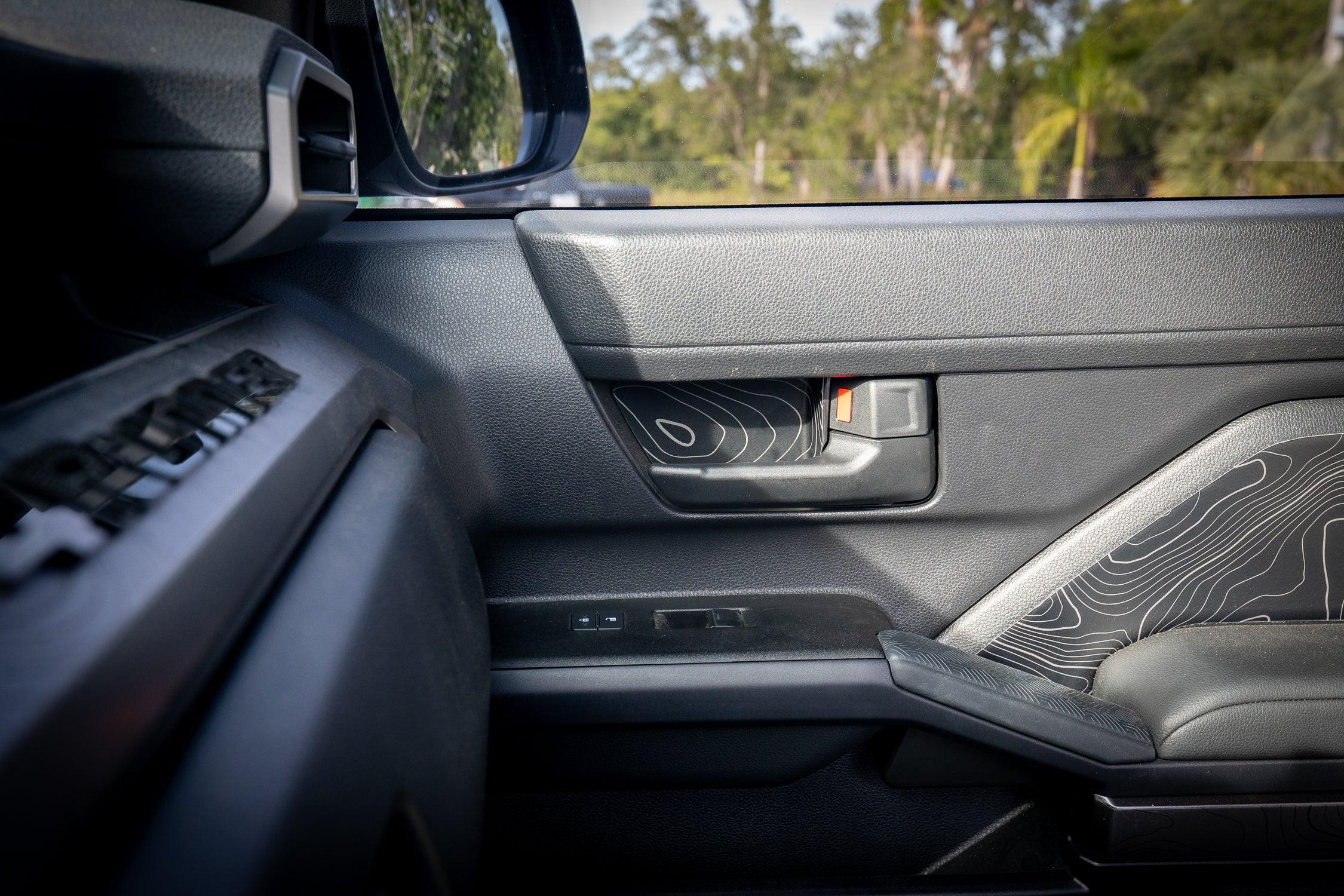 Topographic Inner Door Cup Overlays - 2024+ Tacoma / 2025+ 4Runner StickerFab