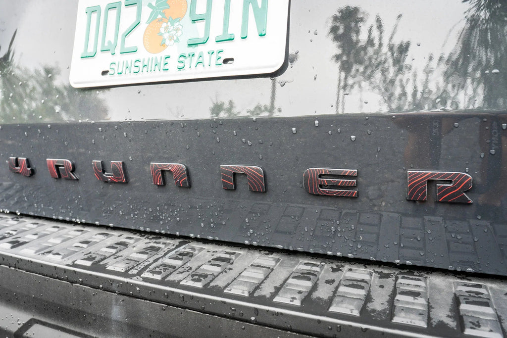 4RUNNER Topographic Rear Liftgate Emblem Overlays - 2025+ 4Runner StickerFab