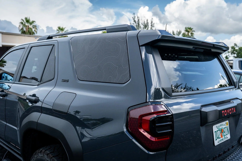 Topographic Rear Window Map Overlays V3 (Perforated) - 2025+ 4Runner StickerFab