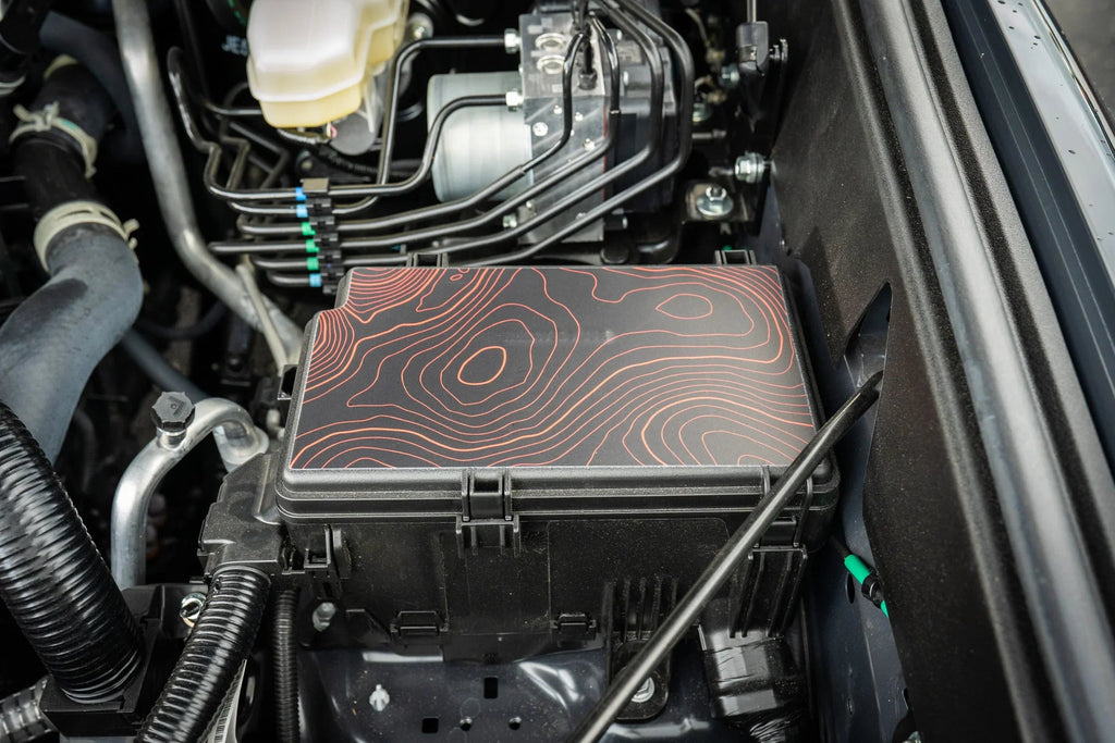 Driver Side Fuse Box Topographic Overlay - 2024+ Land Cruiser / 2025+ 4Runner StickerFab