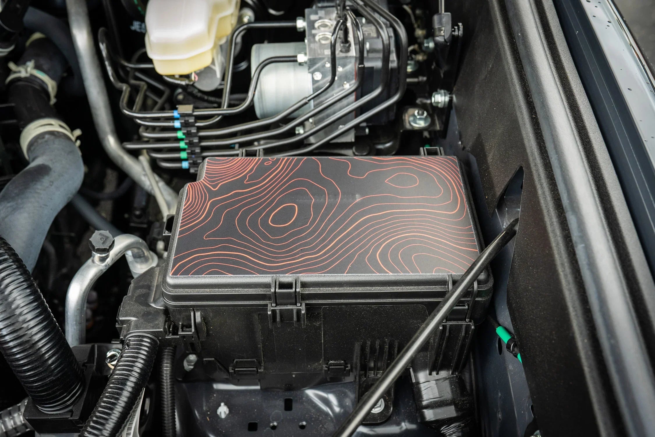 Driver Side Fuse Box Topographic Overlay - 2024+ Land Cruiser / 2025+ 4Runner StickerFab