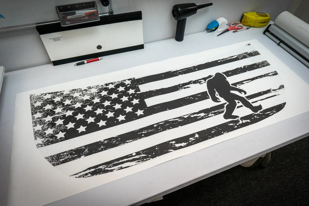 Stealth Clear American Flag Hood Overlay - 2021+ Bronco StickerFab