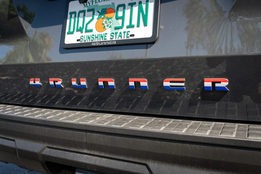 4RUNNER Rear Hatch Liftgate Emblem Overlays - 2025+ 4Runner StickerFab