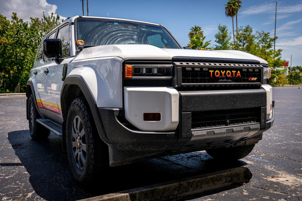 TOYOTA Simple Front Grille Emblem Overlays - 2024+ Land Cruiser StickerFab