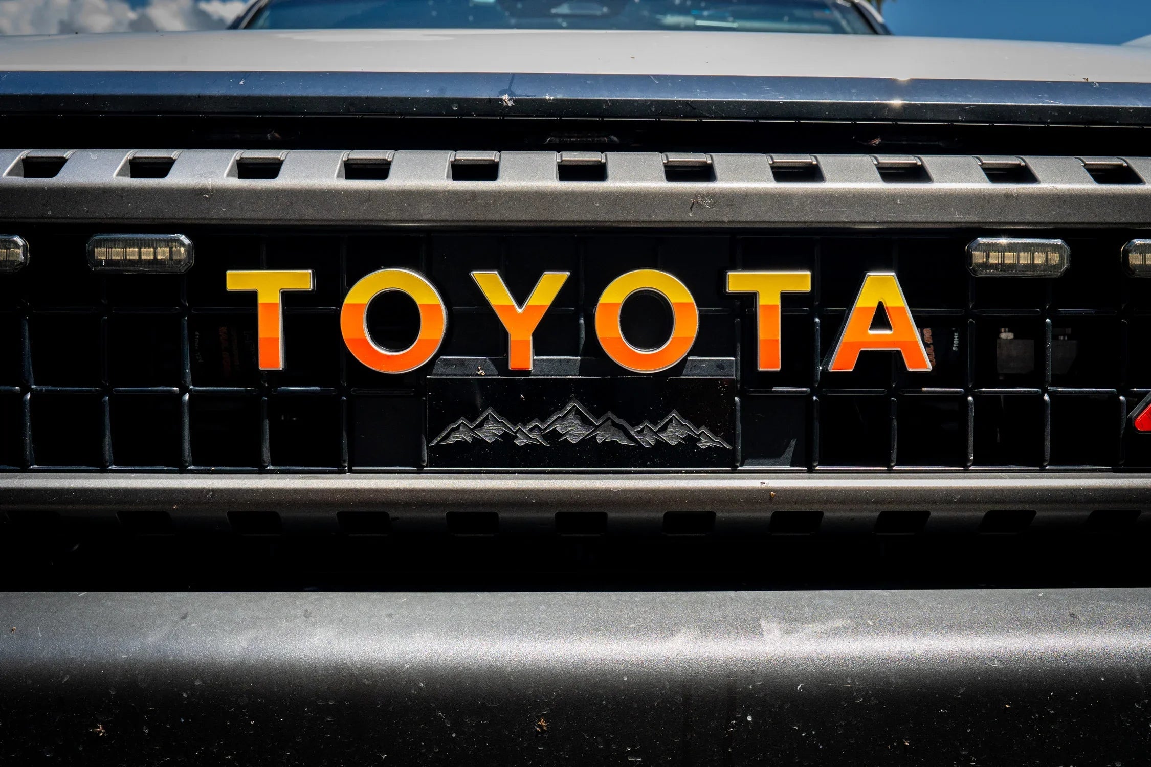 TOYOTA Simple Front Grille Emblem Overlays - 2024+ Land Cruiser StickerFab