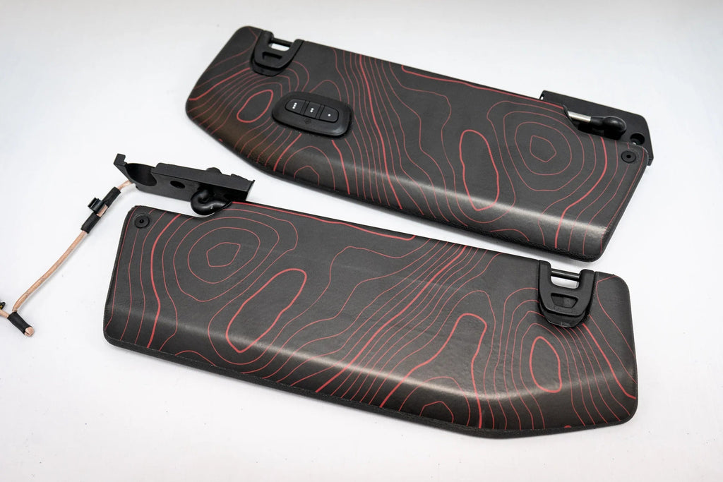 Topographic Map Sun Visor Overlays - 2018+ Wrangler JL / Gladiator JT StickerFab