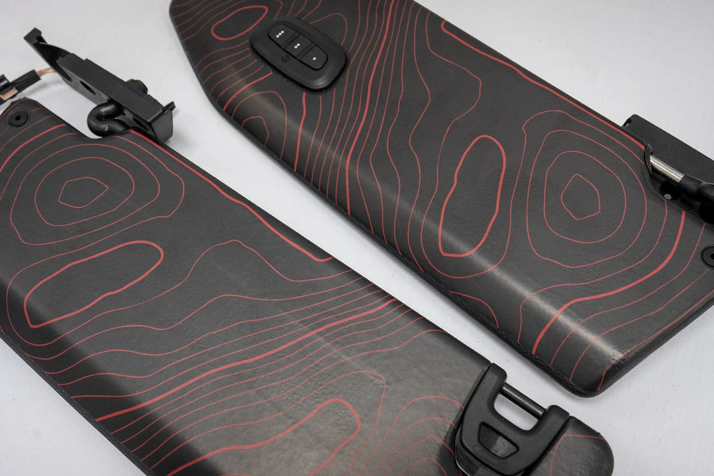 Topographic Map Sun Visor Overlays - 2018+ Wrangler JL / Gladiator JT StickerFab