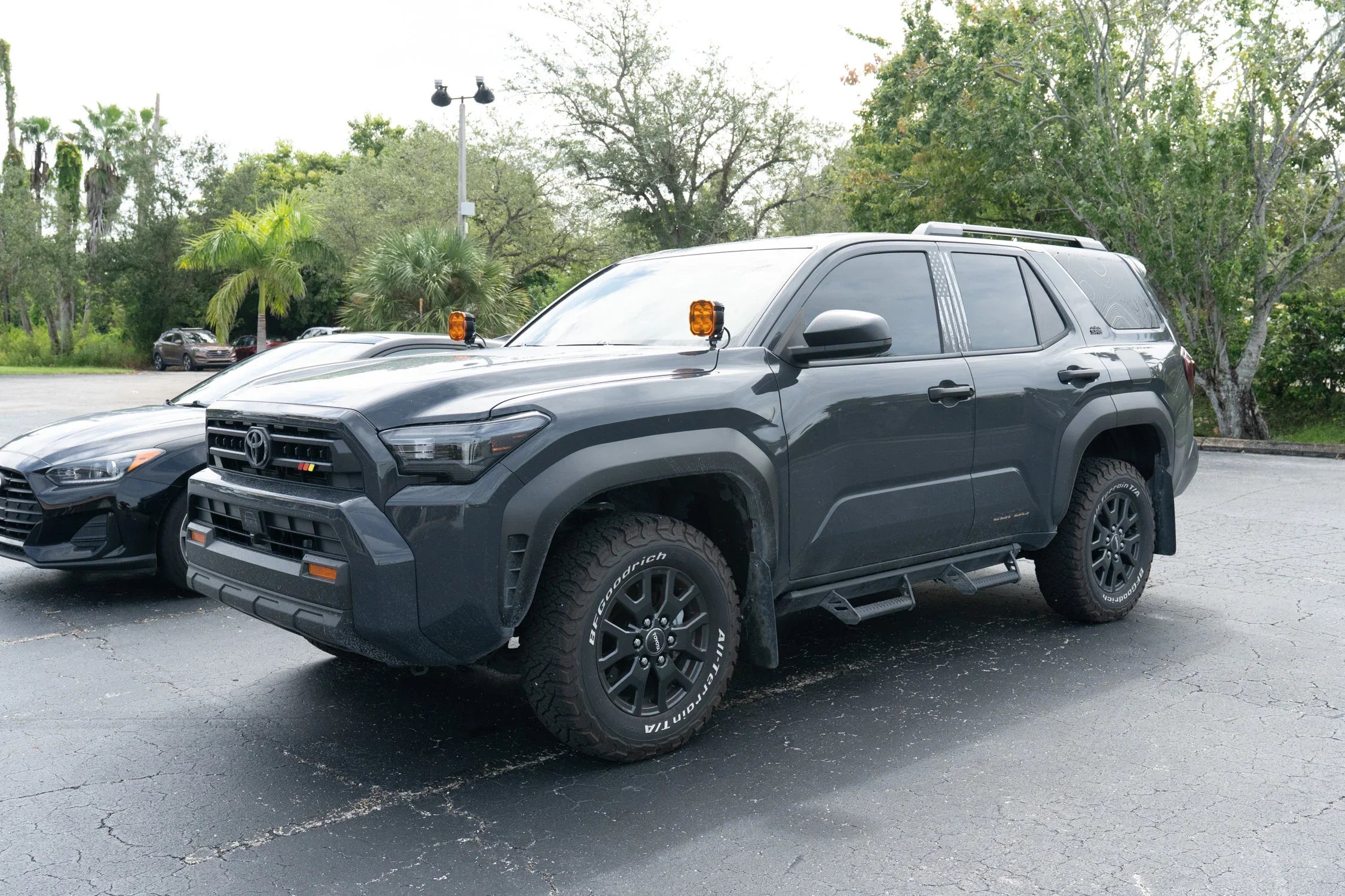 American Flag B Pillar Overlays - 2024+ Tacoma Double Cab / 2025+ 4Runner StickerFab