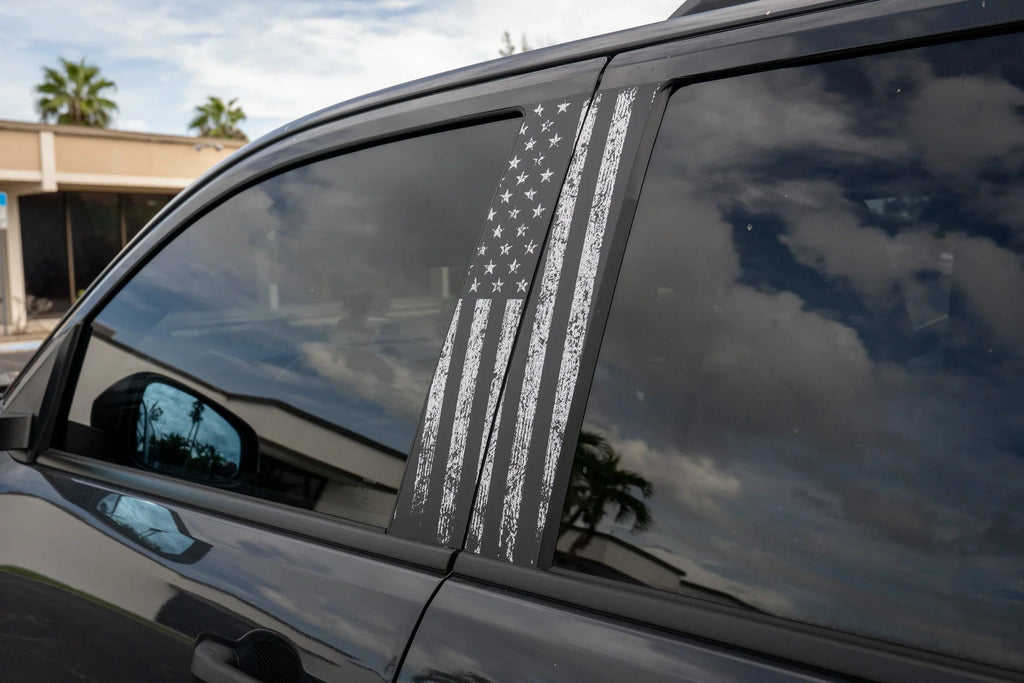 American Flag B Pillar Overlays - 2024+ Tacoma Double Cab / 2025+ 4Runner StickerFab