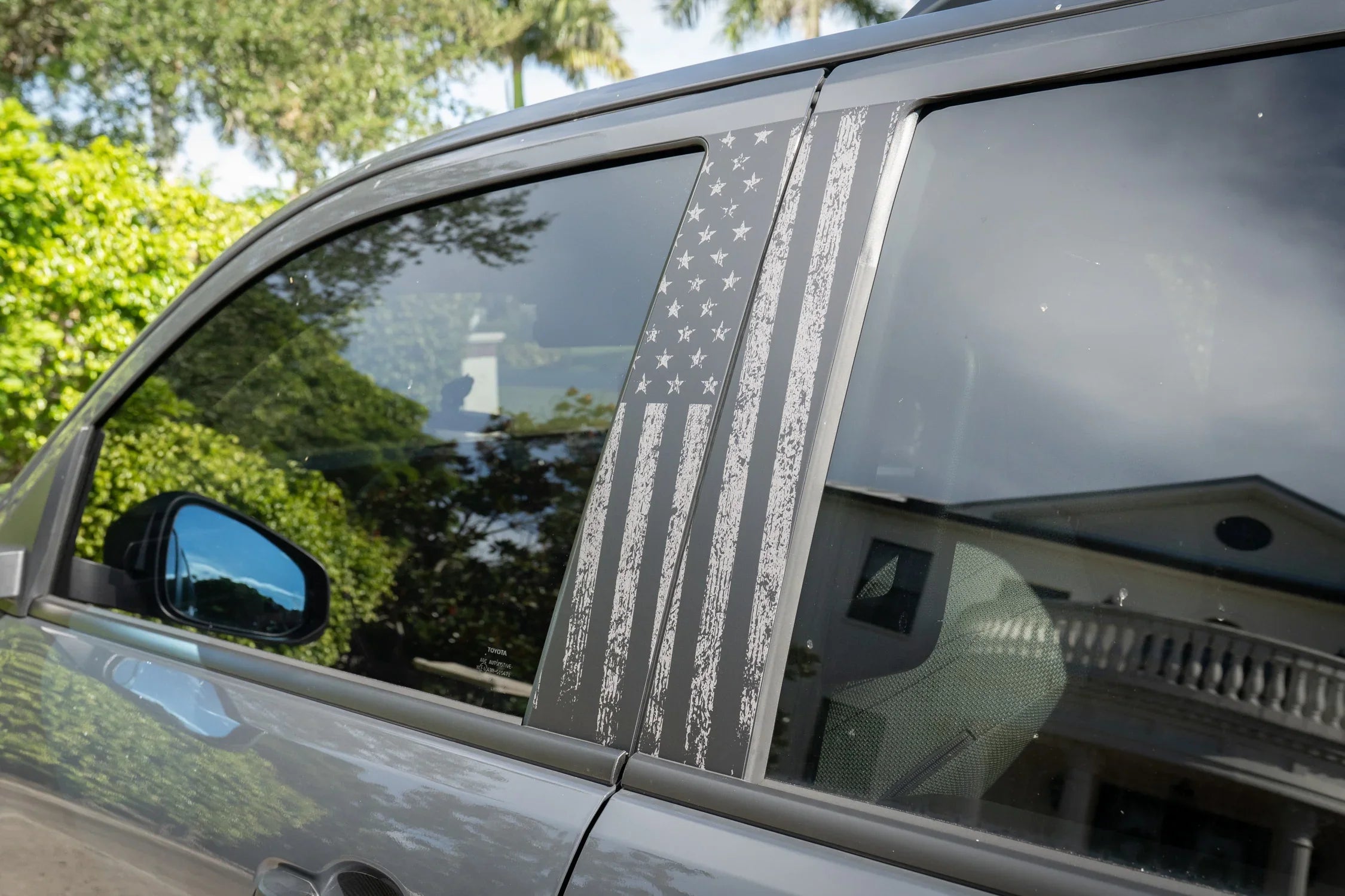 American Flag B Pillar Overlays - 2024+ Tacoma Double Cab / 2025+ 4Runner StickerFab