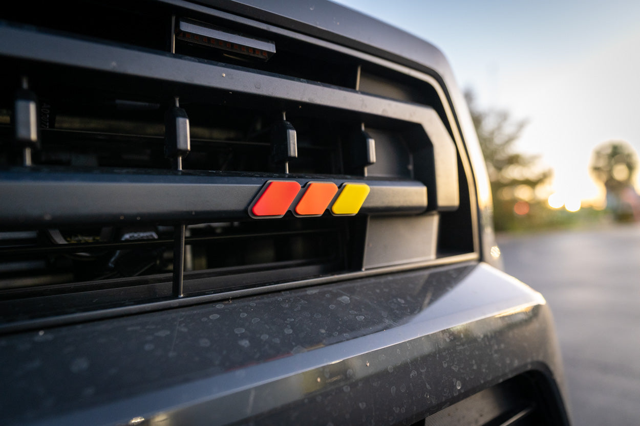 StickerFab Tri Color TRD Style Grille Emblem Version 2- 2024+ Tacoma / 2025+ 4Runner StickerFab