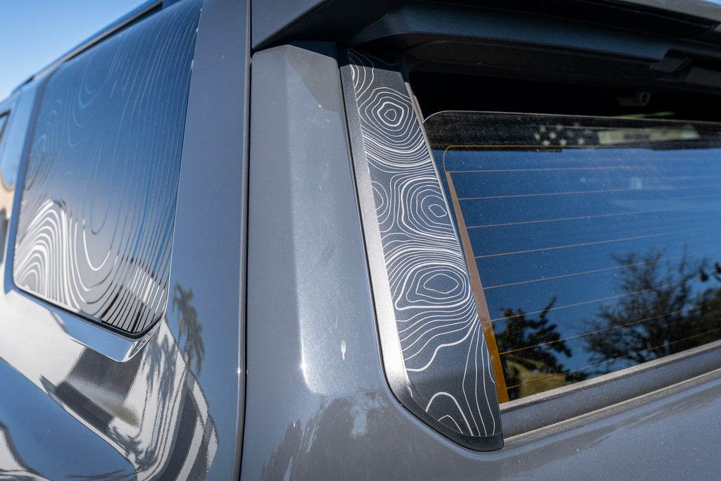Topographic Sliding Rear Window Trim Overlays - 2025+ 4Runner StickerFab