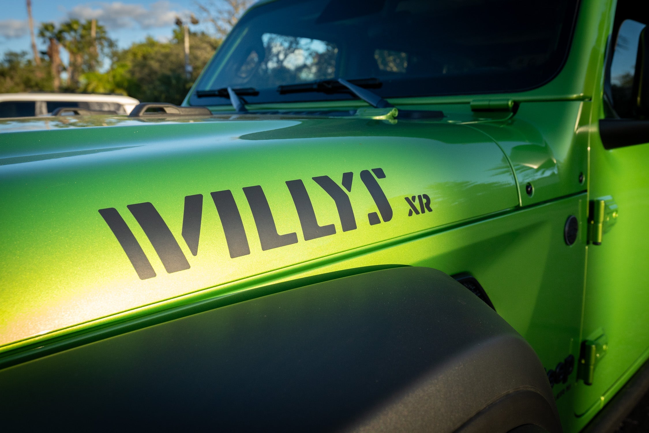 XR Stencil Style Hood Decals - 2022+ Wrangler Willys Xtreme Recon StickerFab