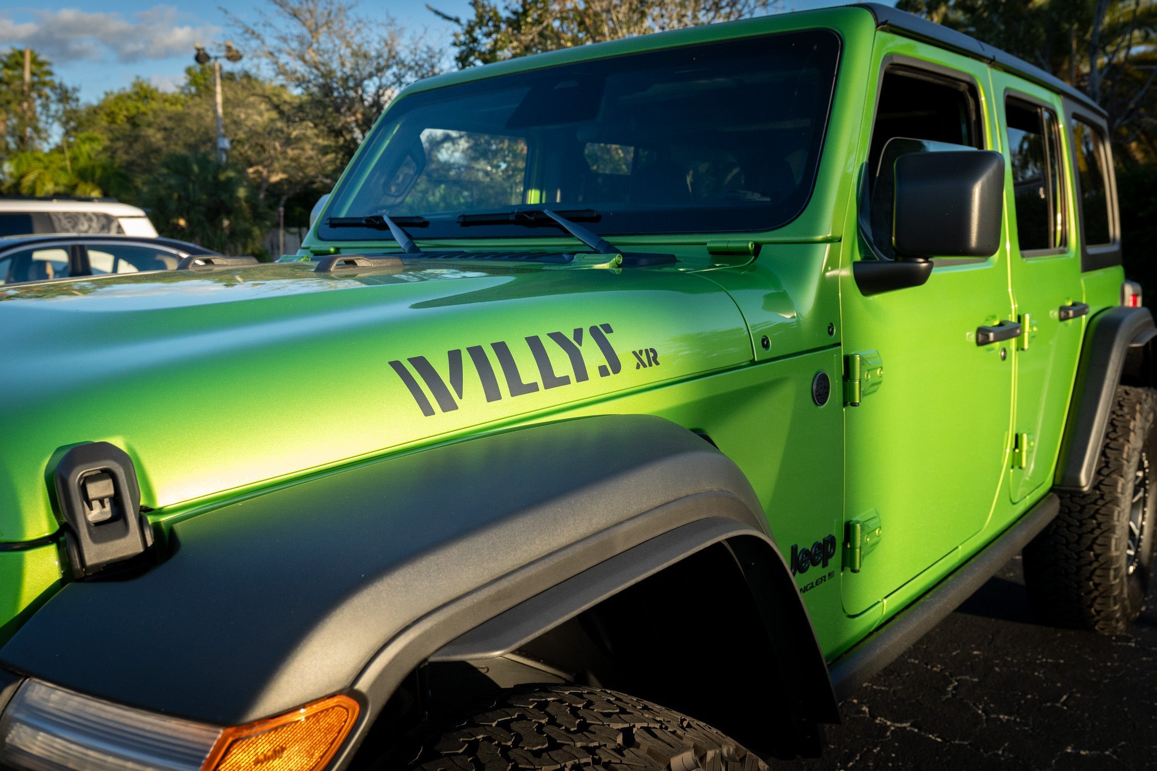 XR Stencil Style Hood Decals - 2022+ Wrangler Willys Xtreme Recon StickerFab