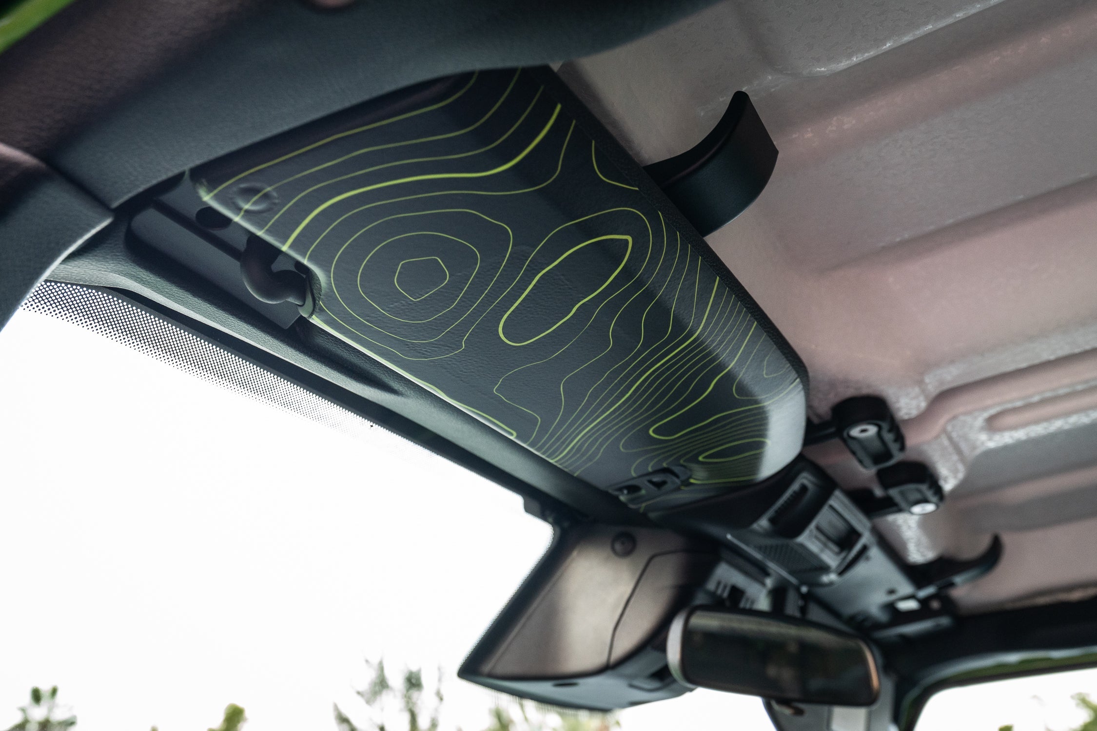 Topographic Map Sun Visor Overlays - 2018+ Wrangler JL / Gladiator JT StickerFab