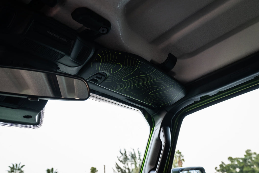 Topographic Map Sun Visor Overlays - 2018+ Wrangler JL / Gladiator JT StickerFab