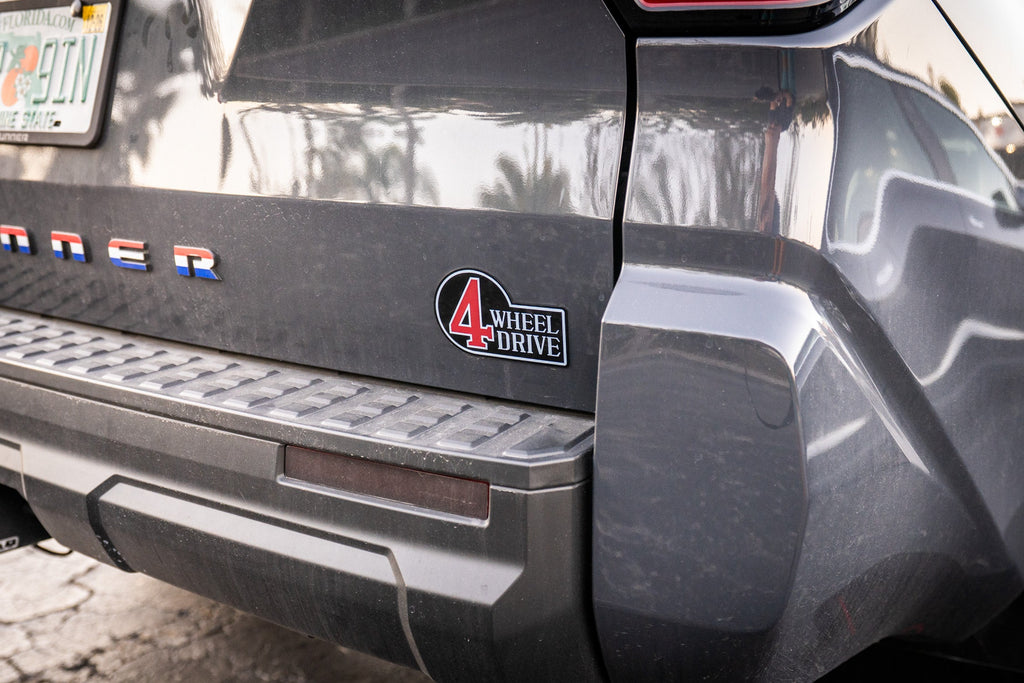 Retro 4 Wheel Drive Full Color Acrylic Emblem - 2024+ Land Cruiser / GX 550 / Tacoma / 2025+ 4Runner StickerFab
