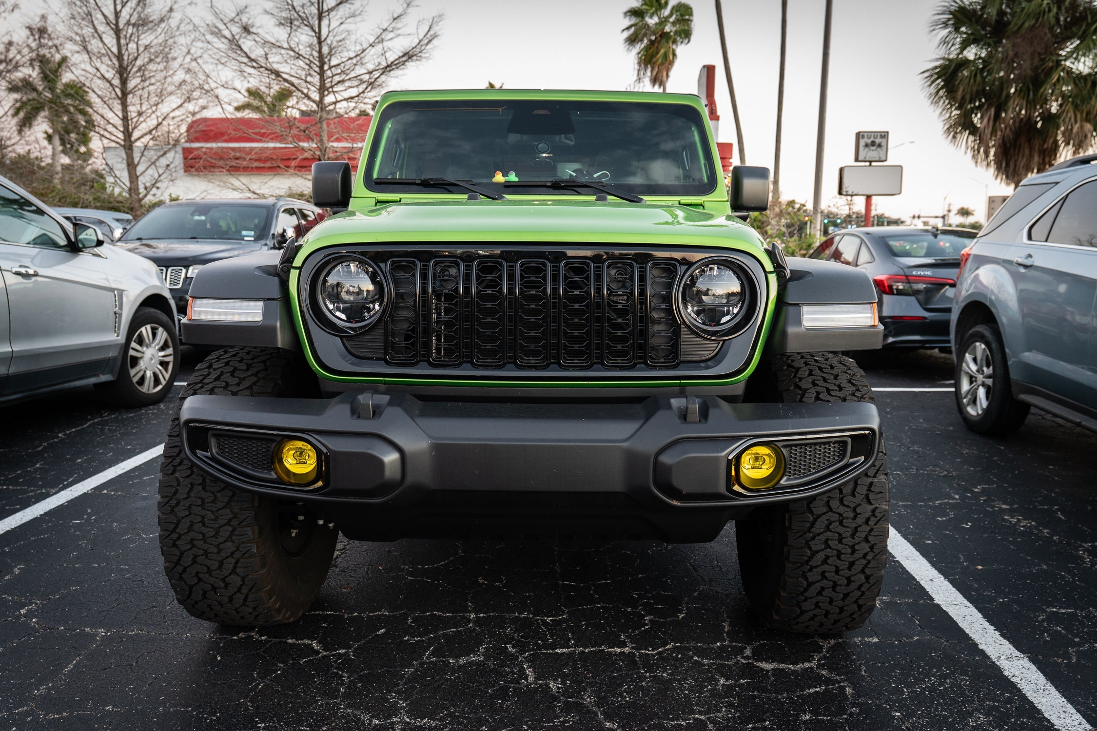 Acrylic Fog Light Lenses (Yellow / Amber) - 2024+ Wrangler JL / Gladiator JT (Plastic Bumper) StickerFab