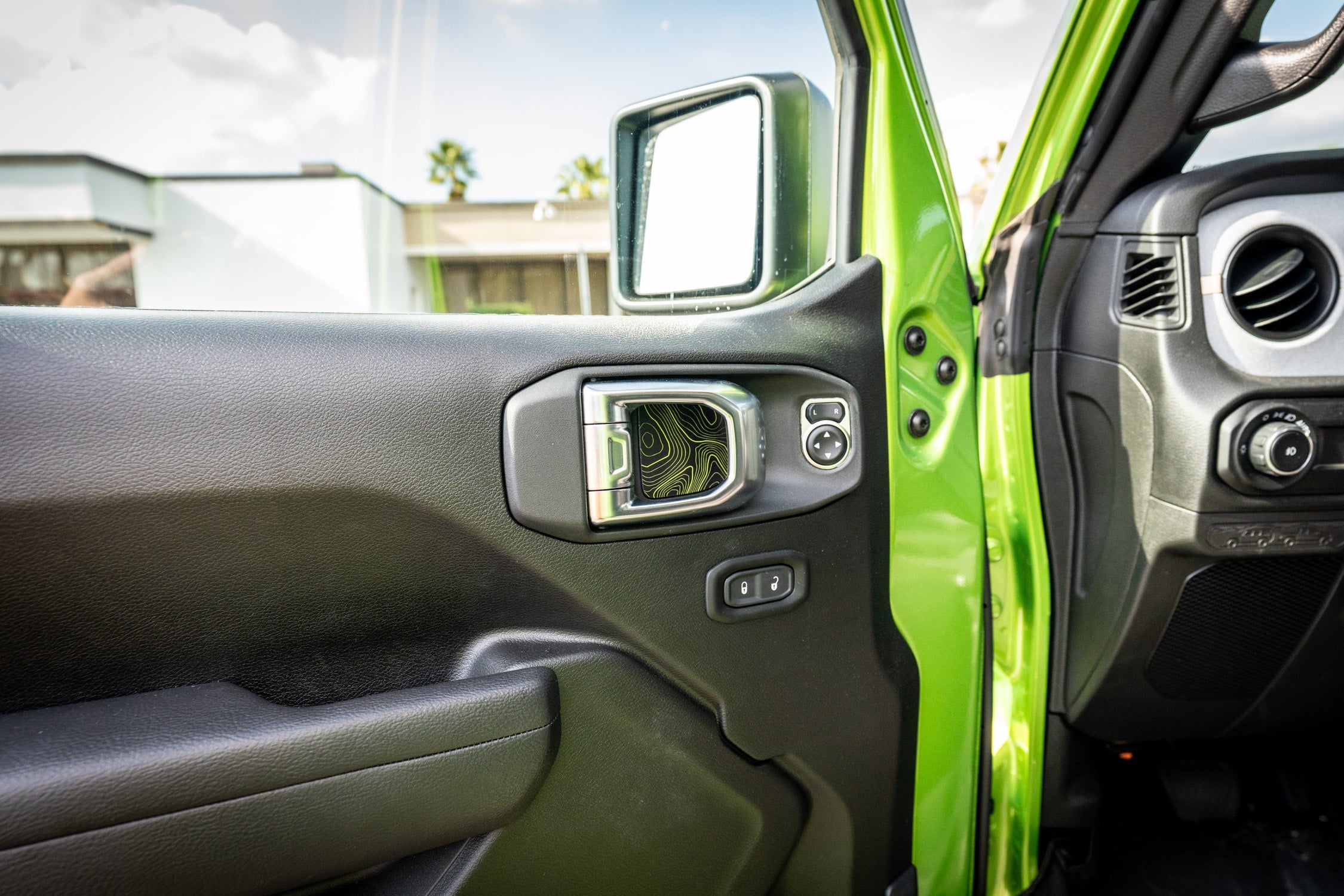 Topographic Map Interior Door Cup Overlays - 2018+ Wrangler JL / Gladiator JT StickerFab