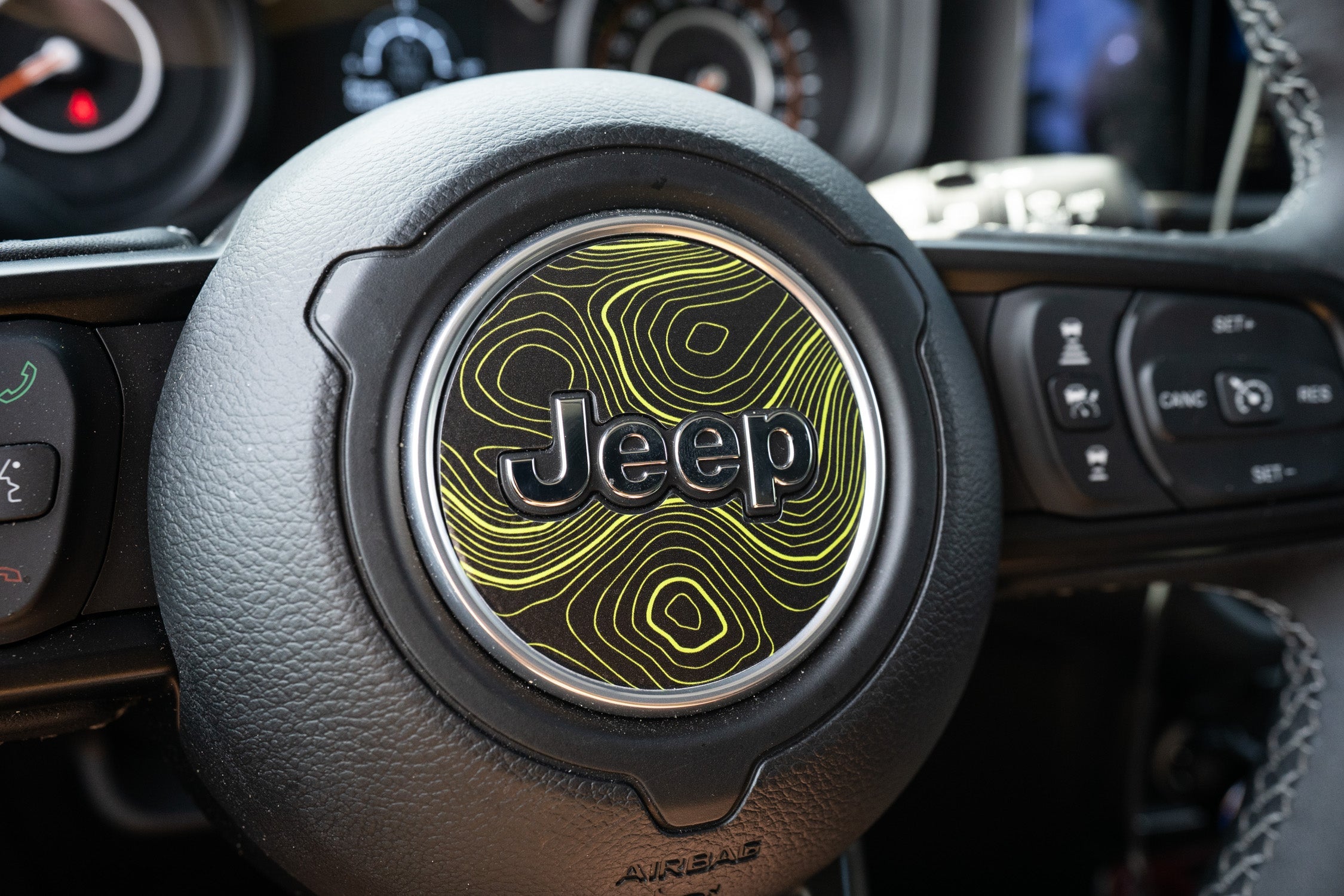 Topographic Steering Wheel Overlays - 2018+ Wrangler JL / Gladiator JT StickerFab
