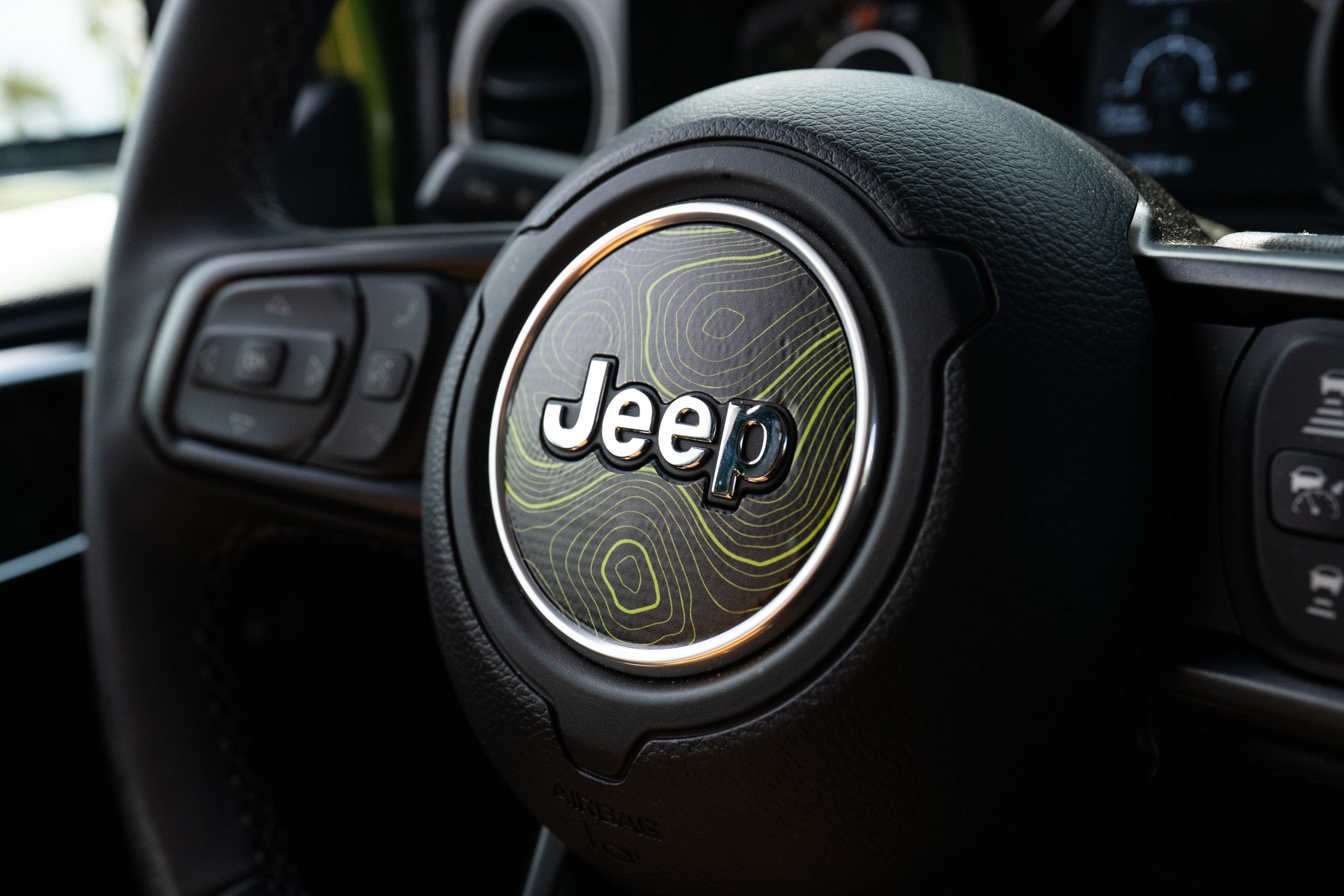 Topographic Steering Wheel Overlays - 2018+ Wrangler JL / Gladiator JT StickerFab