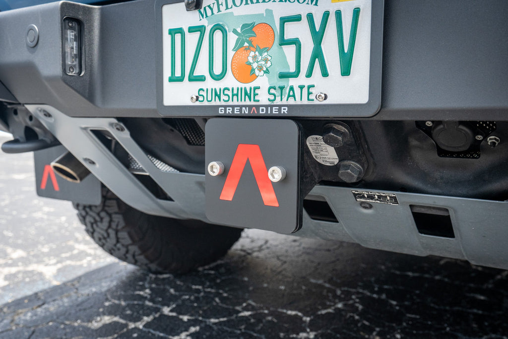Rear Hitch Cover with Red Lambda - 2024+ Grenadier / Quartermaster StickerFab