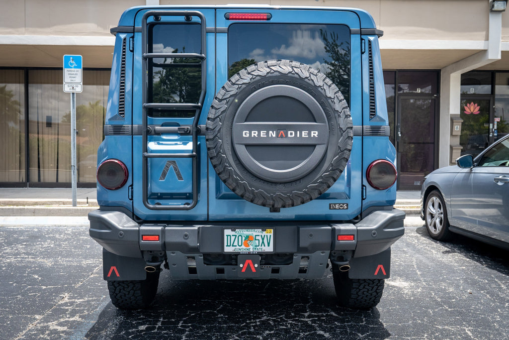 Rear Hitch Cover with Red Lambda - 2024+ Grenadier / Quartermaster StickerFab