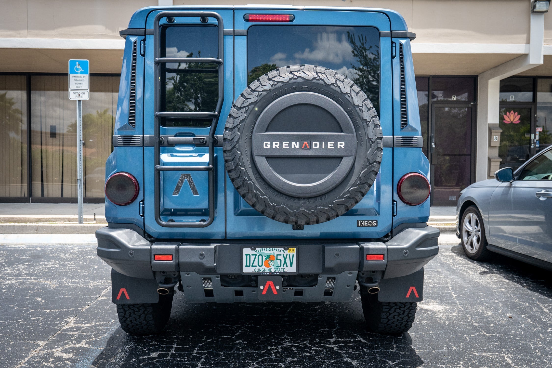 Rear Hitch Cover with Red Lambda - 2024+ Grenadier / Quartermaster StickerFab
