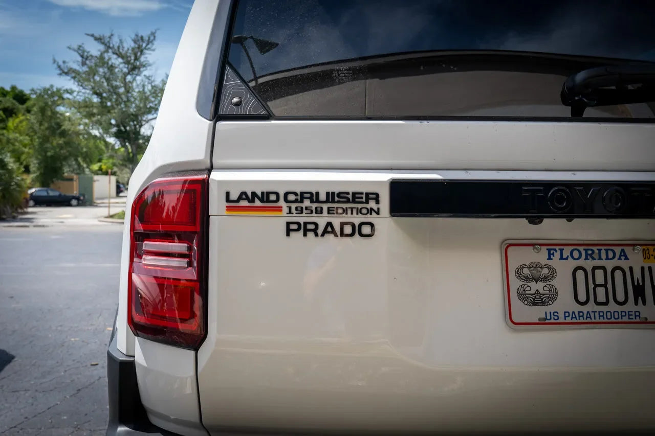1958 Edition LC250 Acrylic Laser Series Tailgate Badge - 2024+ Land Cruiser StickerFab