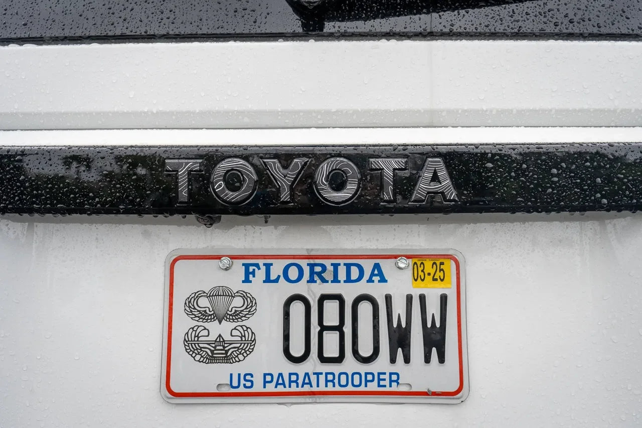 "TOYOTA" Topo Rear Tailgate Emblem Overlays - 2024+ Land Cruiser StickerFab