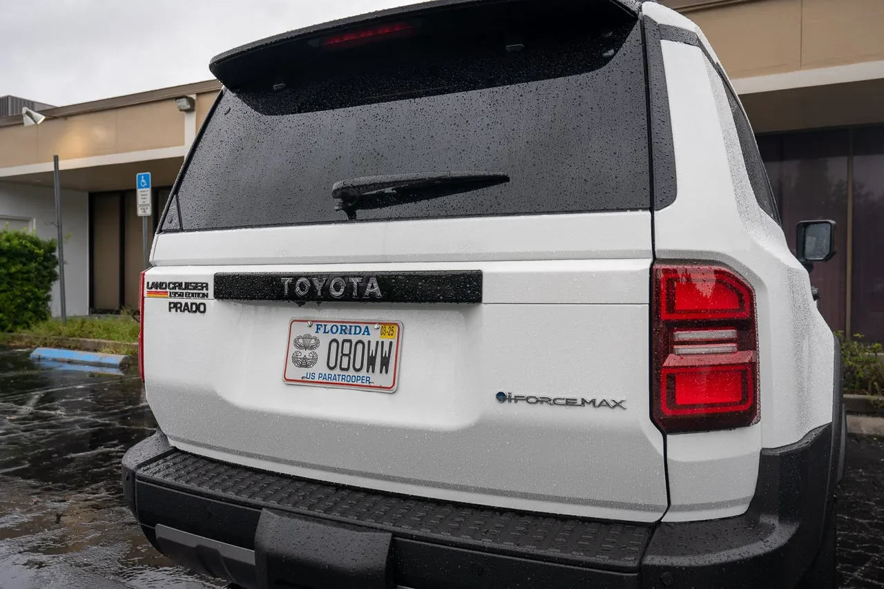 "TOYOTA" Topo Rear Tailgate Emblem Overlays - 2024+ Land Cruiser StickerFab