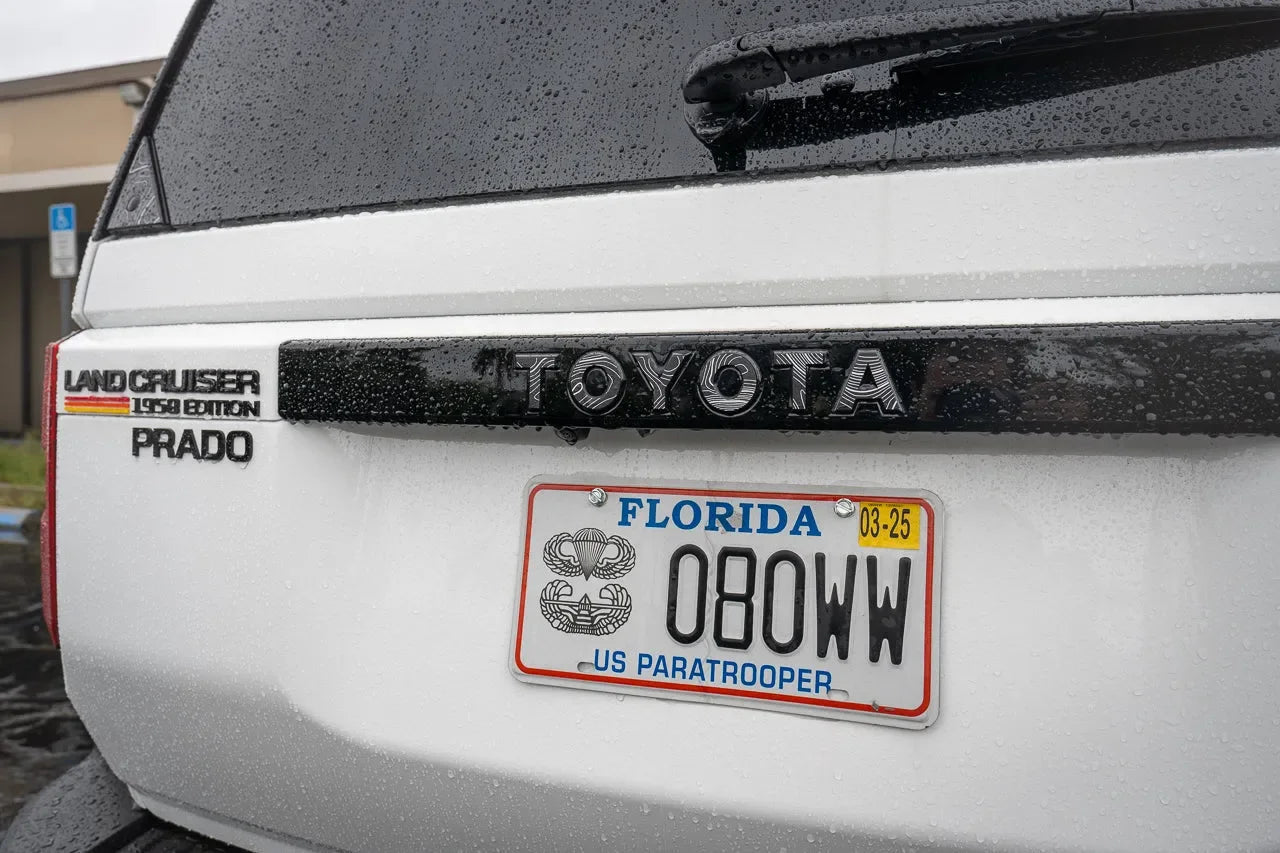 "TOYOTA" Topo Rear Tailgate Emblem Overlays - 2024+ Land Cruiser StickerFab