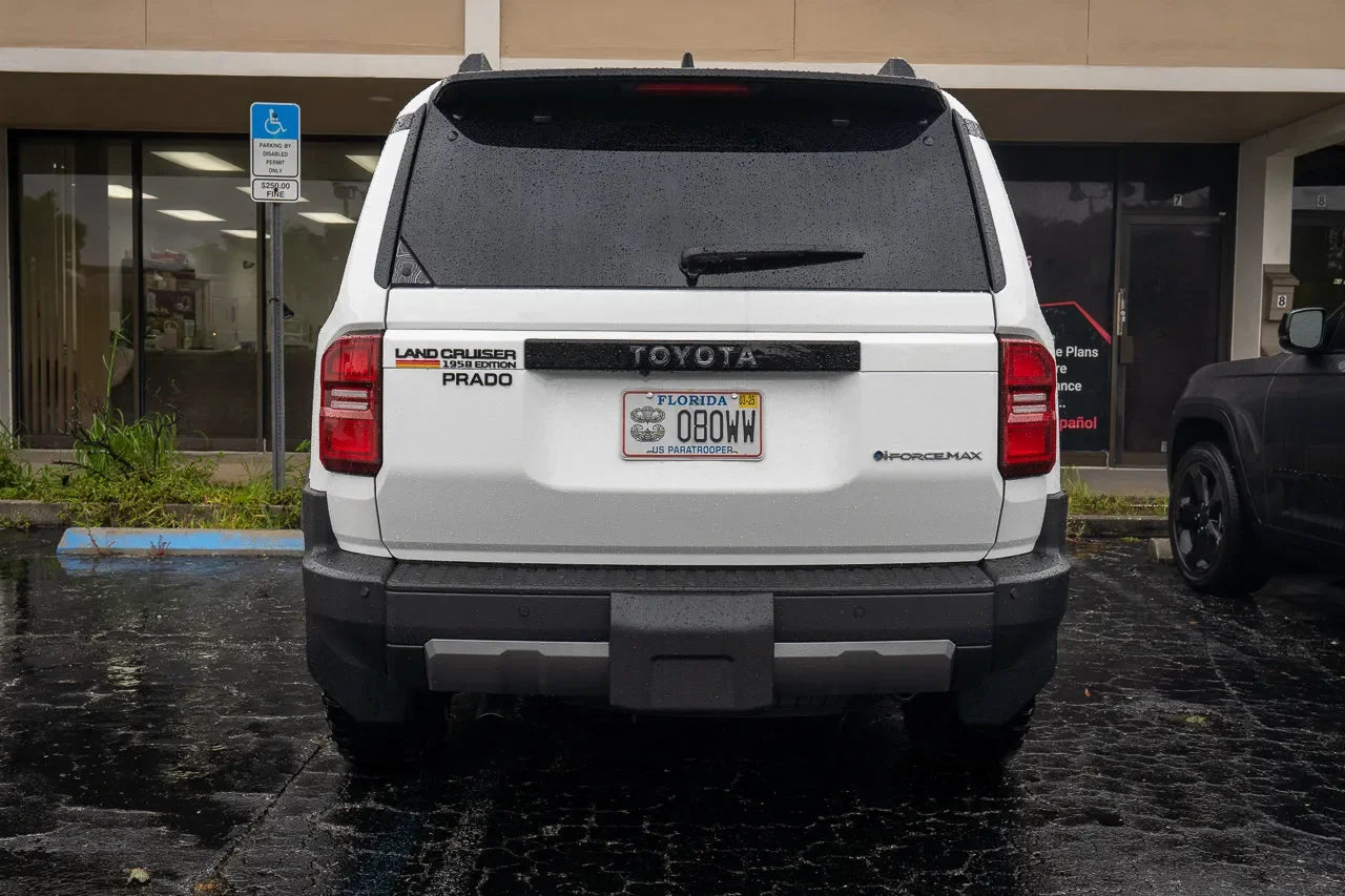 "TOYOTA" Topo Rear Tailgate Emblem Overlays - 2024+ Land Cruiser StickerFab