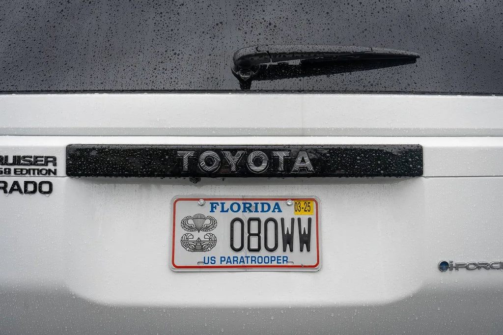 "TOYOTA" Topo Rear Tailgate Emblem Overlays - 2024+ Land Cruiser StickerFab