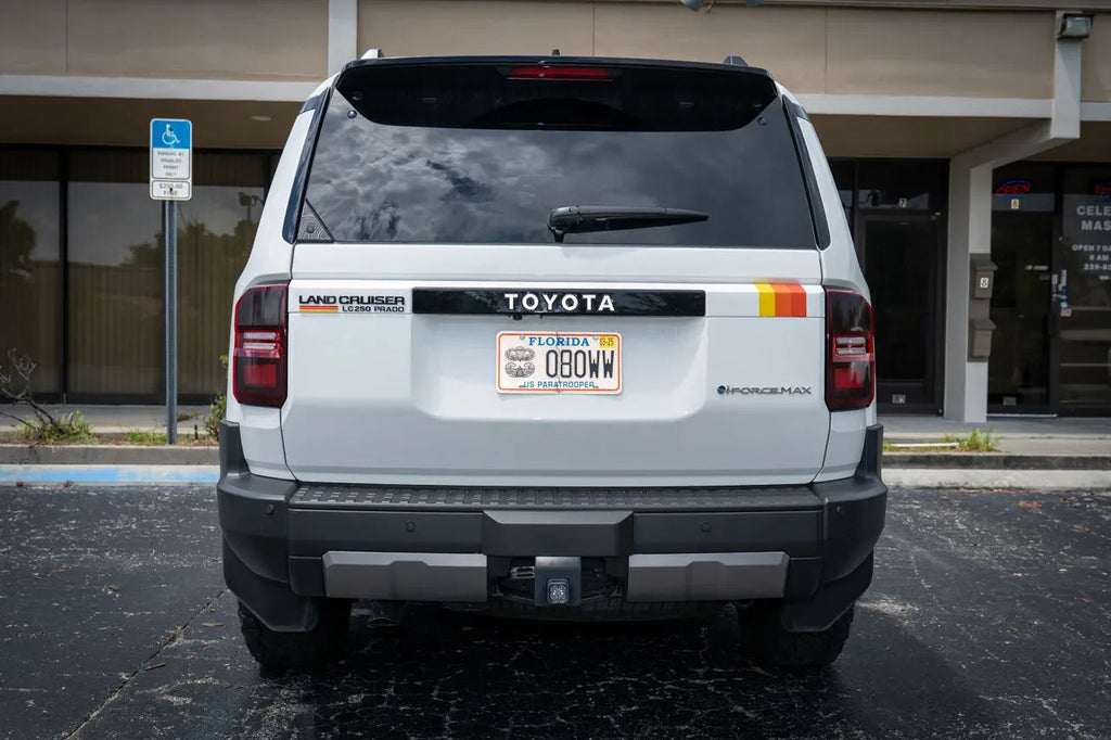 TOYOTA Emergency Reflective Rear Tailgate Emblem Overlays - 2024+ Land Cruiser StickerFab