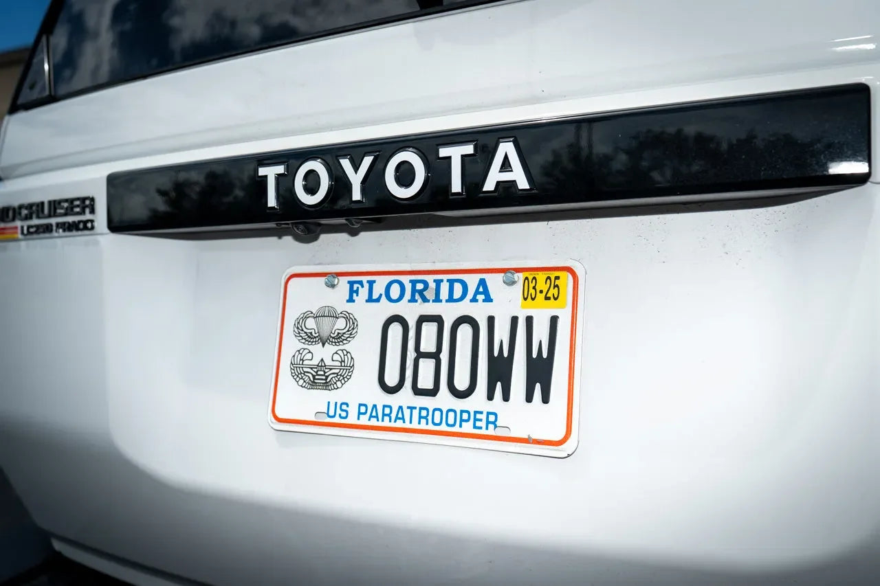 TOYOTA Emergency Reflective Rear Tailgate Emblem Overlays - 2024+ Land Cruiser StickerFab