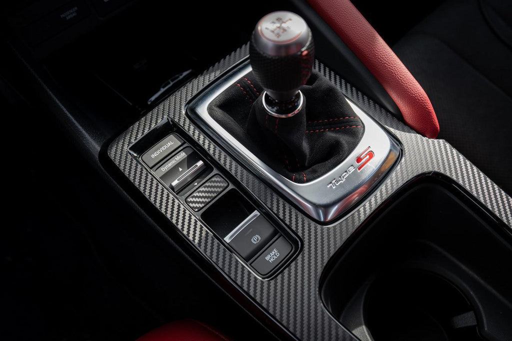 3D Carbon Fiber Manual Shifter Trim Overlay - 2023+ Integra 6MT / 2022+ Civic 6MT StickerFab