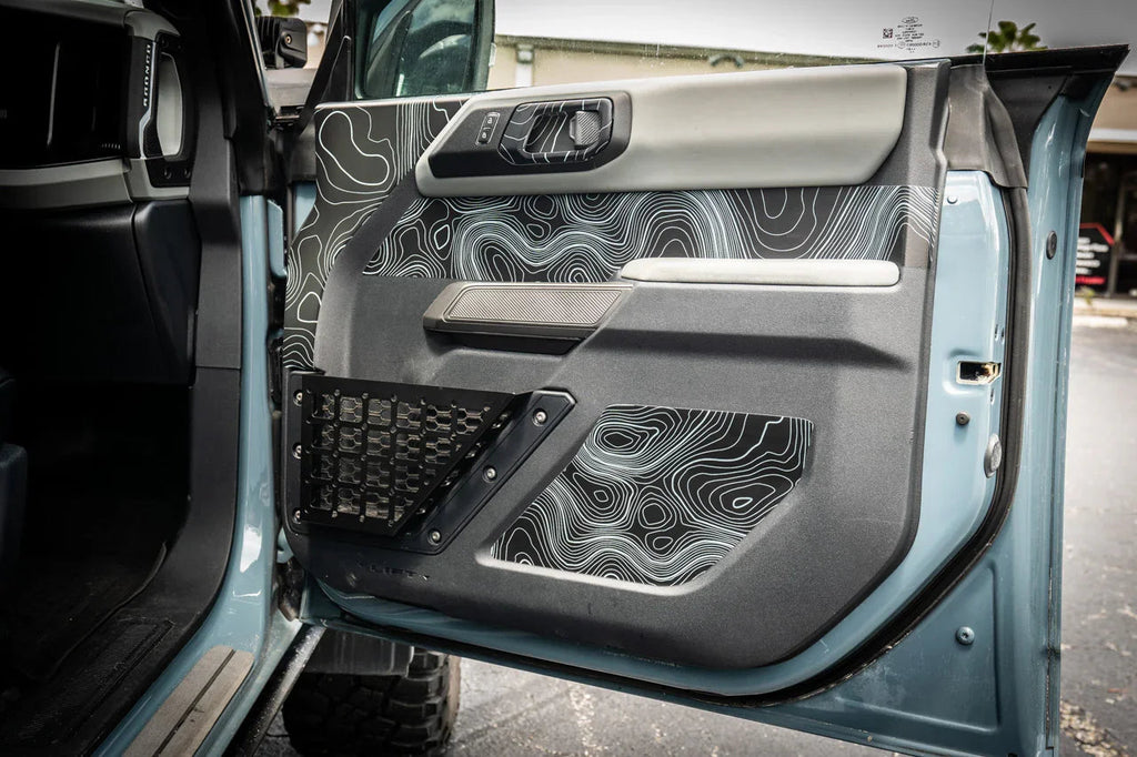 Topographic Upper Door Overlay Kit (Printed Series) - 2021+ Bronco 4 Door StickerFab