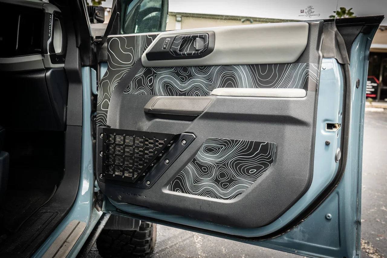 Topographic Upper Door Overlay Kit (Printed Series) - 2021+ Bronco 4 Door StickerFab