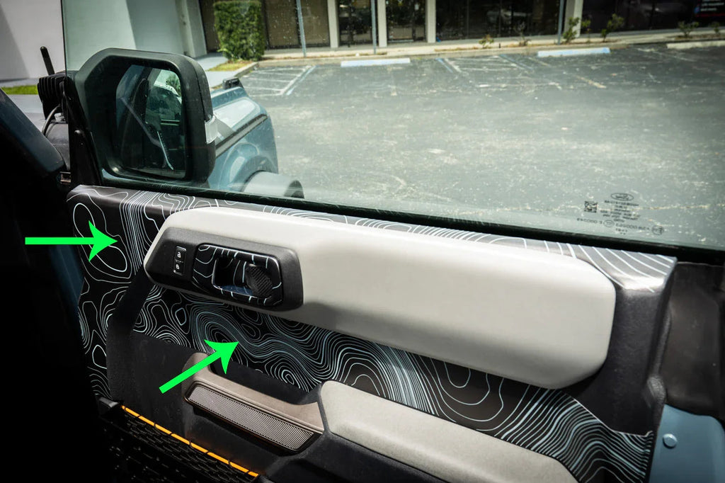 Topographic Upper Door Overlay Kit (Printed Series) - 2021+ Bronco 4 Door StickerFab