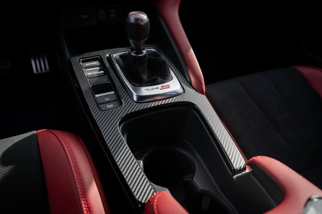 3D Carbon Fiber Manual Shifter Trim Overlay - 2023+ Integra 6MT / 2022+ Civic 6MT StickerFab