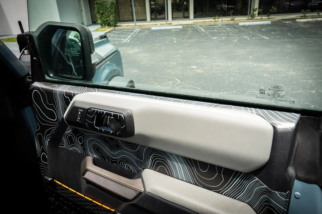 Topographic Upper Door Overlay Kit (Printed Series) - 2021+ Bronco 4 Door StickerFab
