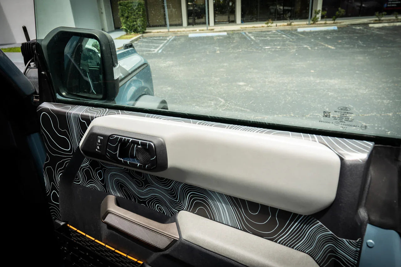 Topographic Upper Door Overlay Kit (Printed Series) - 2021+ Bronco 4 Door StickerFab