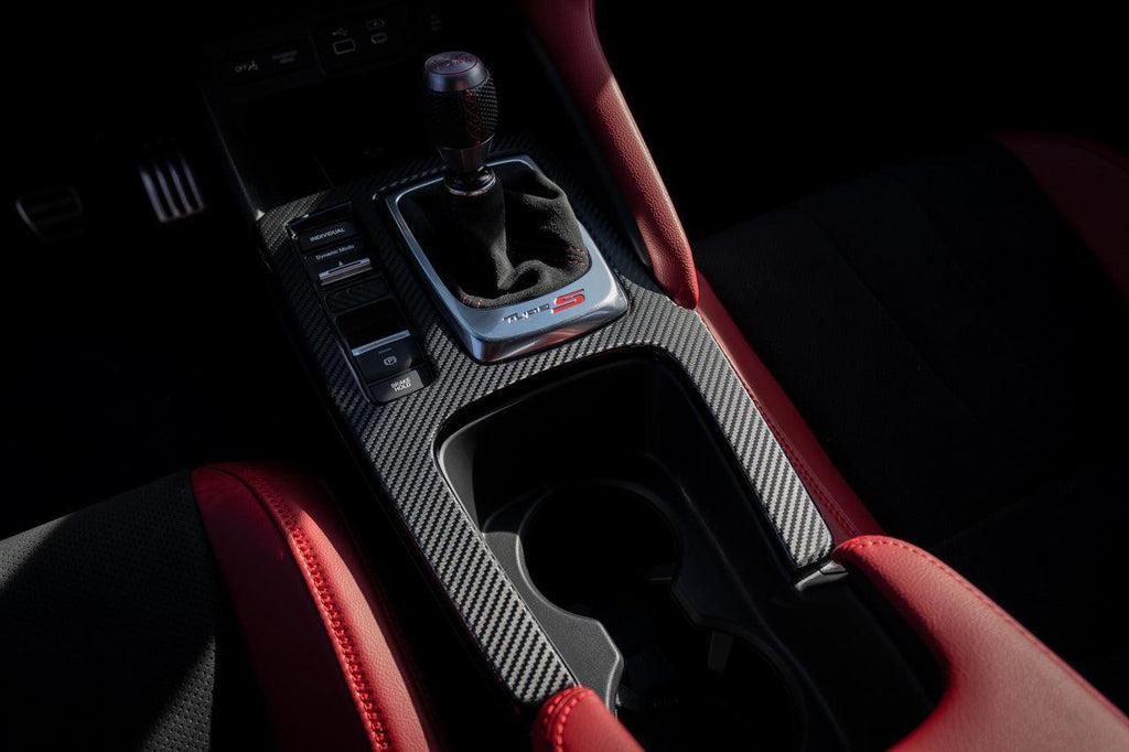 3D Carbon Fiber Manual Shifter Trim Overlay - 2023+ Integra 6MT / 2022+ Civic 6MT StickerFab