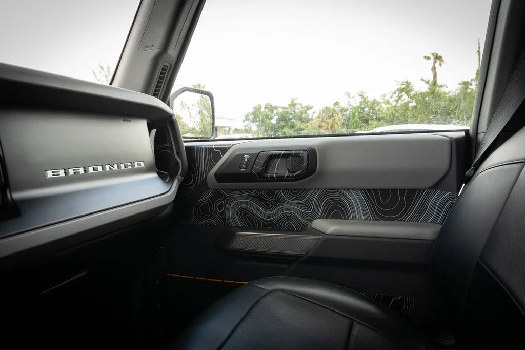 Topographic Upper Door Overlay Kit (Printed Series) - 2021+ Bronco 4 Door StickerFab