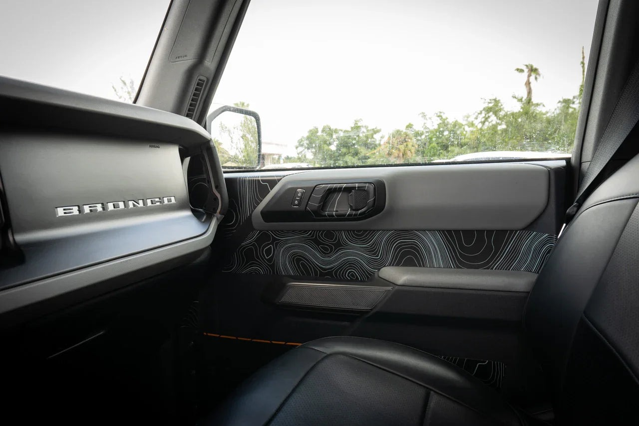 Topographic Upper Door Overlay Kit (Printed Series) - 2021+ Bronco 4 Door StickerFab