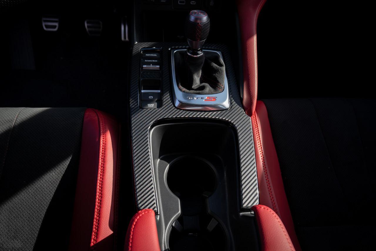 3D Carbon Fiber Manual Shifter Trim Overlay - 2023+ Integra 6MT / 2022+ Civic 6MT StickerFab
