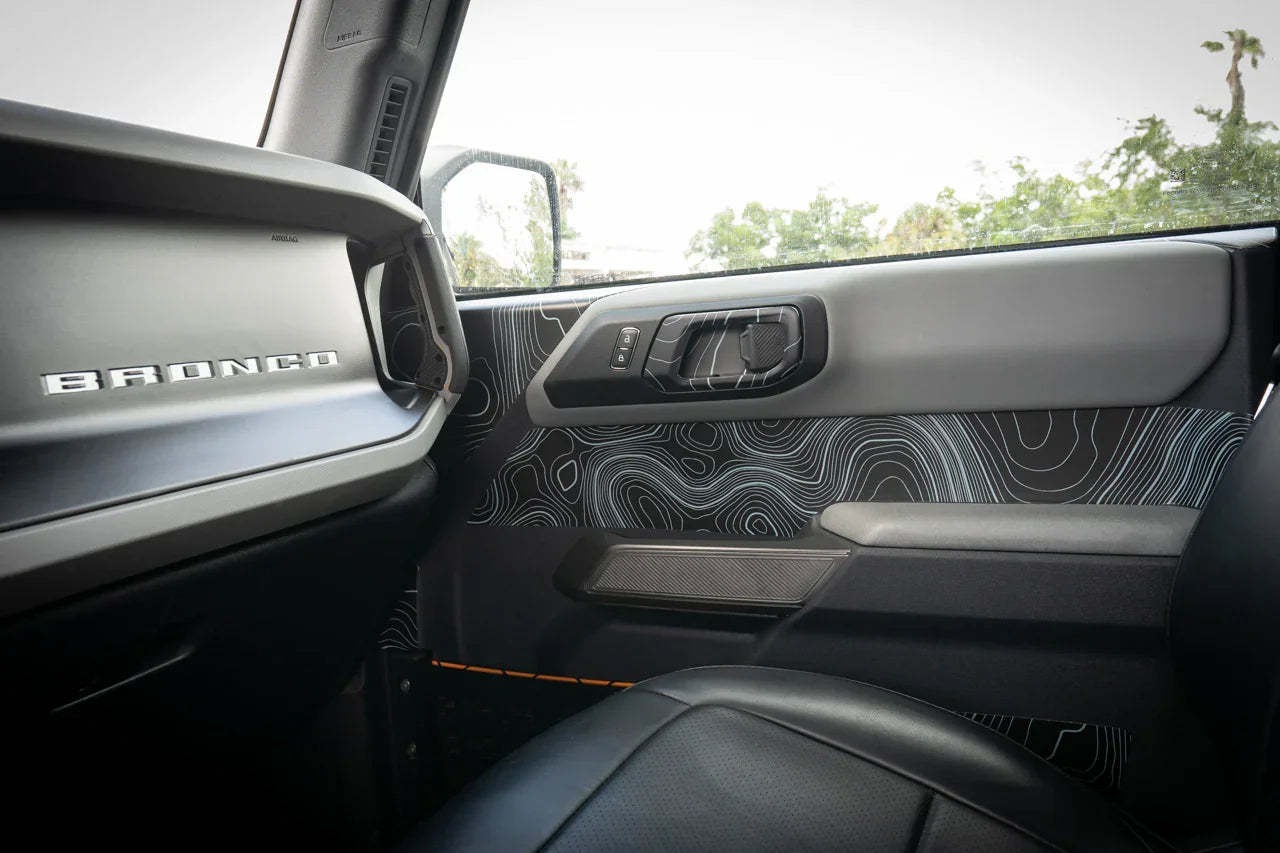 Topographic Upper Door Overlay Kit (Printed Series) - 2021+ Bronco 4 Door StickerFab