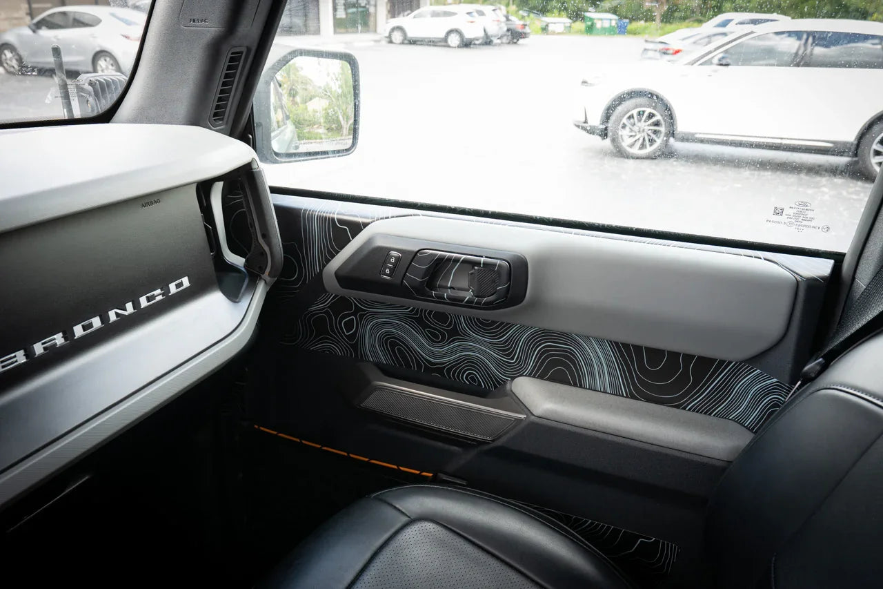 Topographic Upper Door Overlay Kit (Printed Series) - 2021+ Bronco 4 Door StickerFab
